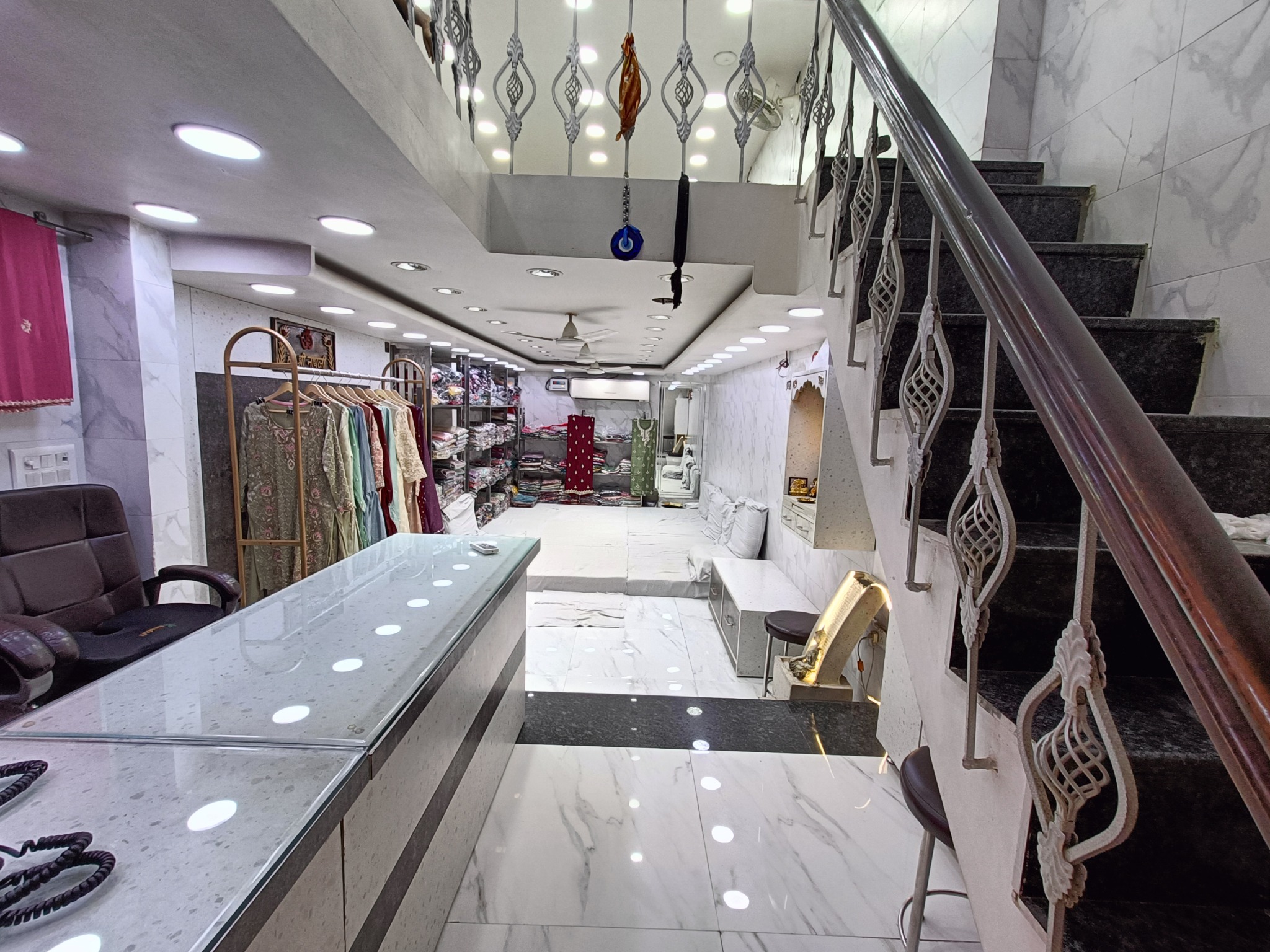 Inside view of Shiv Saree Emporium store in Chandni Chowk Delhi